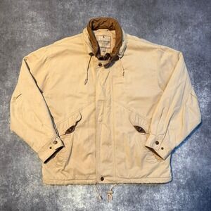 Vintage John Ashford‎ Outdoors Mens Tan Field Jacket Flannel Lined Size Large